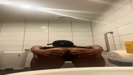 Petite Ebony Girl Getting Naked In Btw Her Work