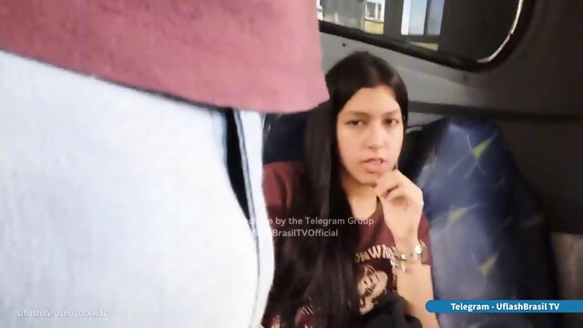 Horny Brazilian teen looking at big bulge